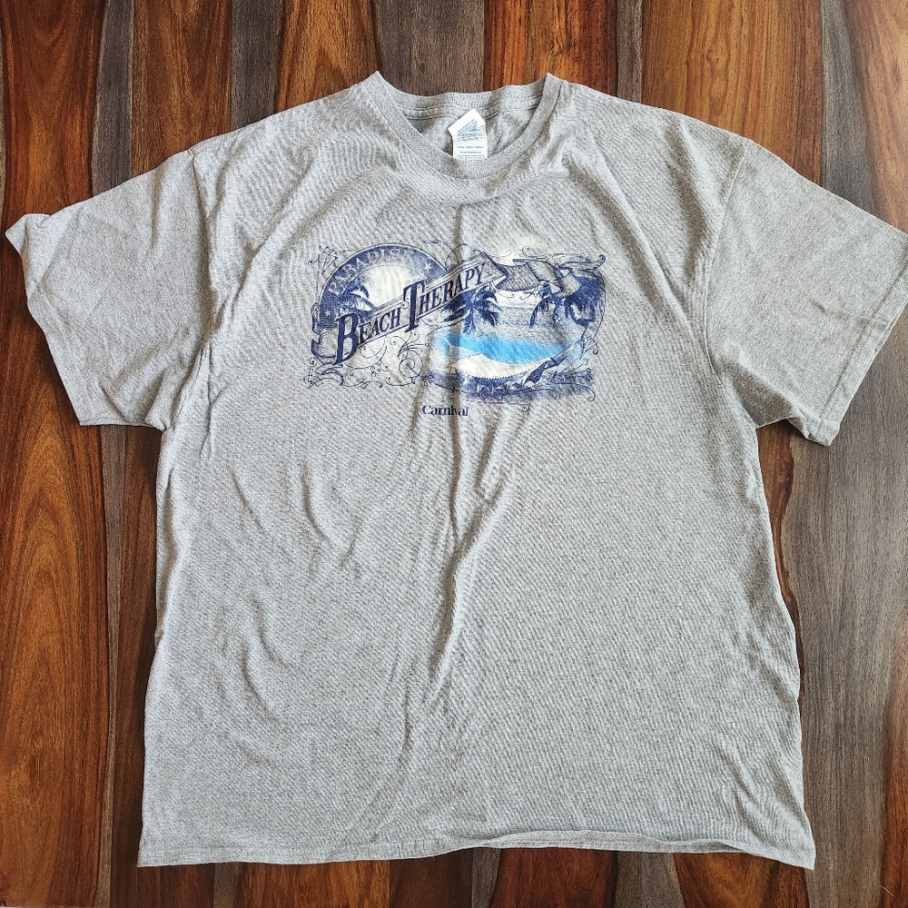 Beach Therapy T-Shirt, XL Men's Light Gray Activewear Casual